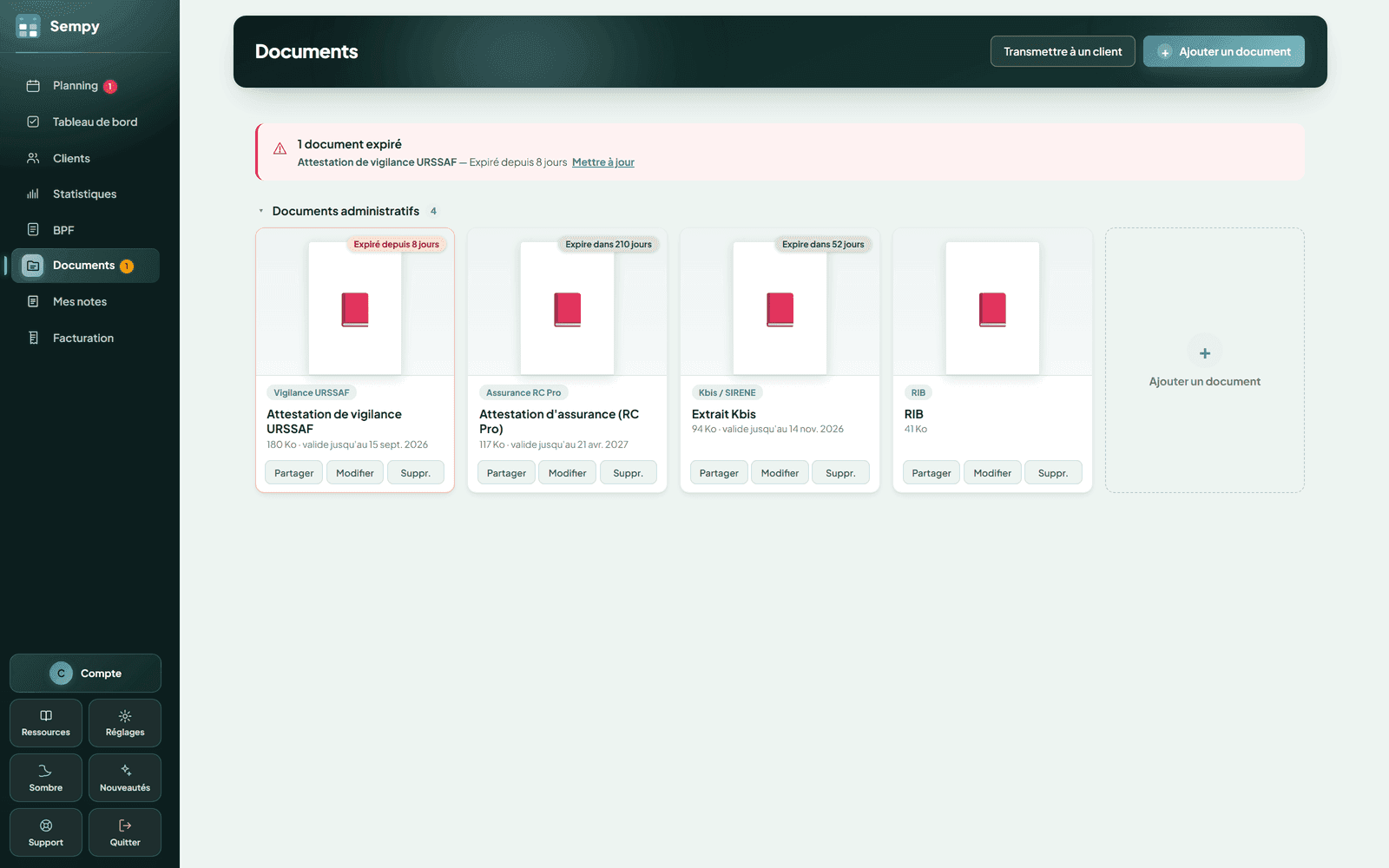 Le coffre-fort de documents avec les dates d'expiration